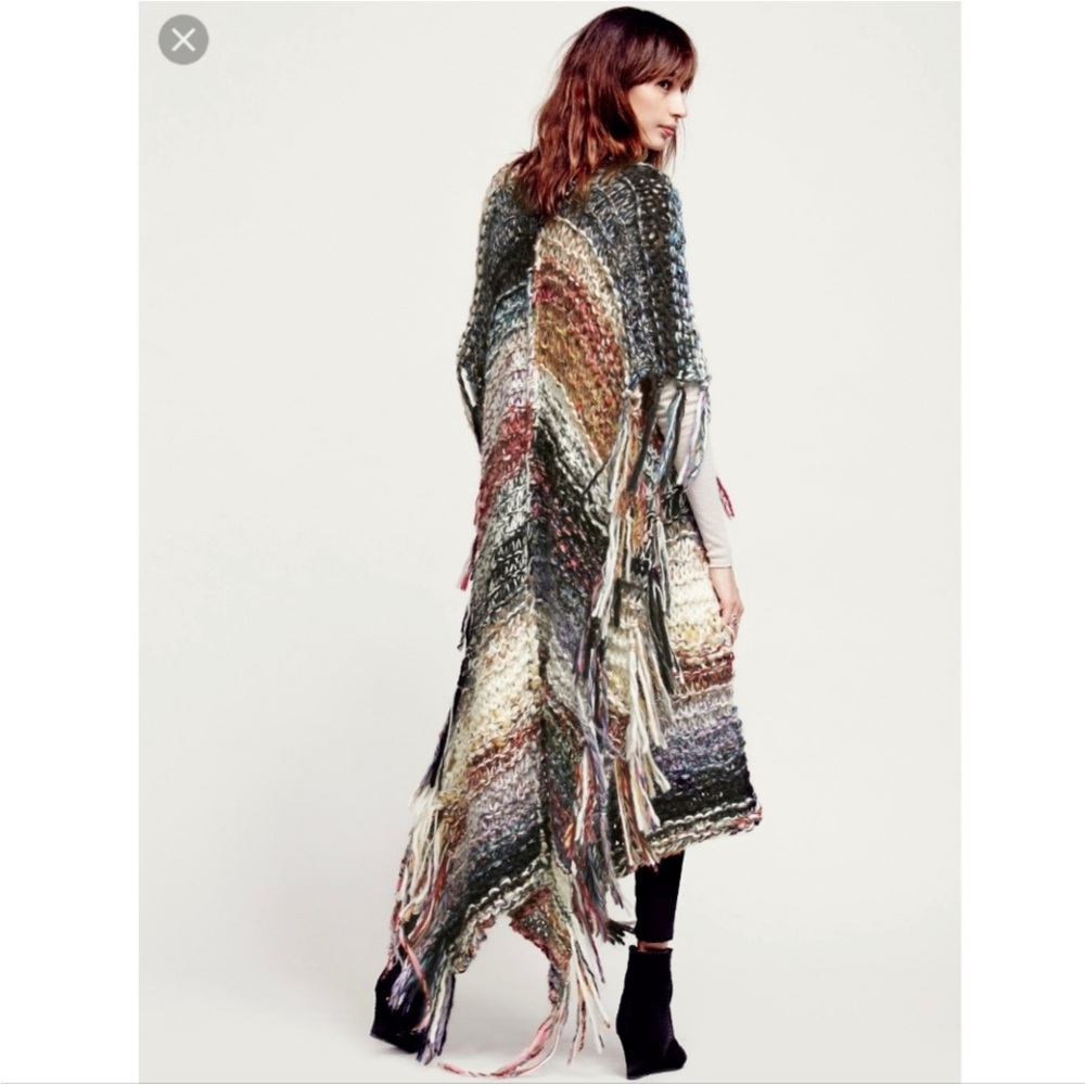 Free People Multicolor Maxi Knit Poncho - Picture 2 of 11